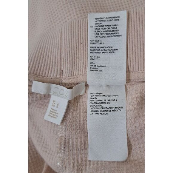 Cos Womens Large Sweatpants Joggers Waffle Knit Light Peach Color - Picture 8 of 8